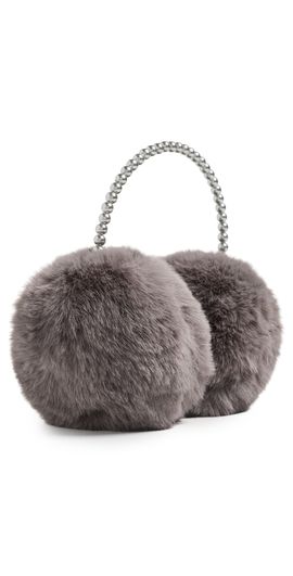 Lele Sadoughi Lele Sadoughi Faux Fur Pearl Earmuffs Charcoal One