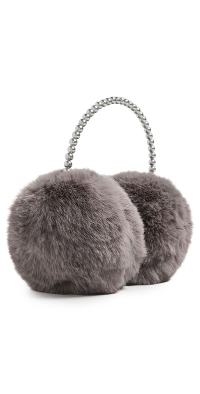 Lele Sadoughi Lele Sadoughi Faux Fur Pearl Earmuffs Charcoal One