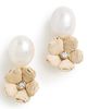 Lele Sadoughi Lele Sadoughi Floral Double Drop Stud Earrings Natural One - 1