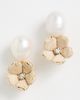 Lele Sadoughi Lele Sadoughi Floral Double Drop Stud Earrings Natural One - 2