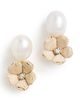 Lele Sadoughi Lele Sadoughi Floral Double Drop Stud Earrings Natural One - 5