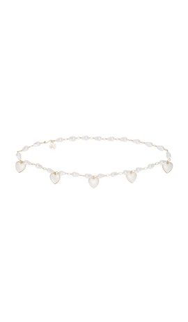 Lele Sadoughi Lele Sadoughi Heart Charm Chain Belt