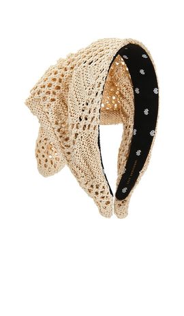 Lele Sadoughi Lele Sadoughi Jackie Crochet Raffia Handkerchief Headband