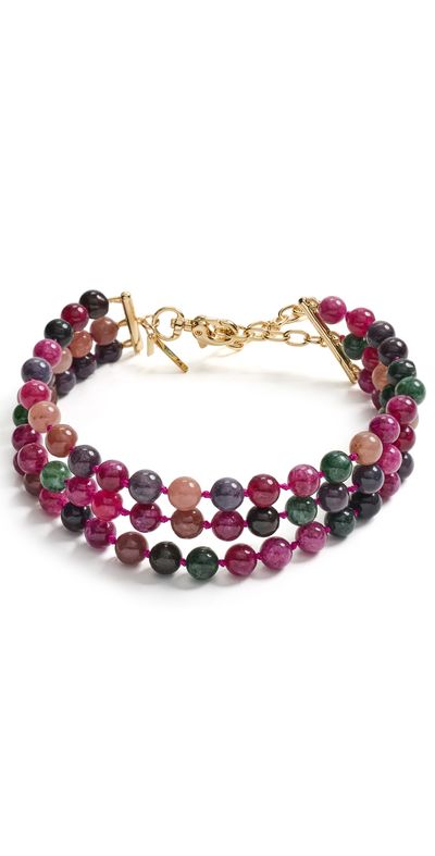 Lele Sadoughi Lele Sadoughi Multi Strand Necklace Wildberry Tourmaline One