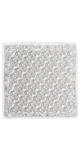 Lele Sadoughi Lele Sadoughi Paisley Square Scarf Ivory One