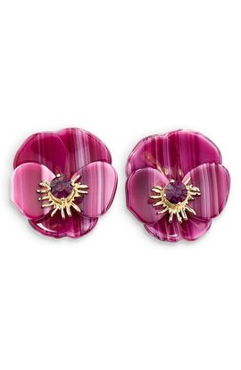 Lele Sadoughi Lele Sadoughi Pansy Button Stud Earrings