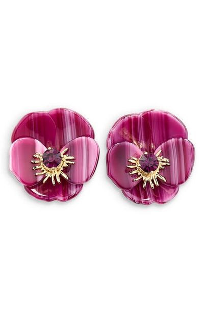 Lele Sadoughi Lele Sadoughi Pansy Button Stud Earrings