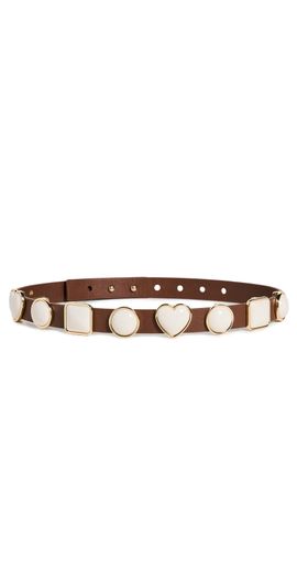 Lele Sadoughi Lele Sadoughi Pearl Station Belt Walnut S/M