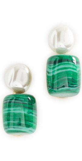 Lele Sadoughi Lele Sadoughi Pebble Stud Earrings Malachite One