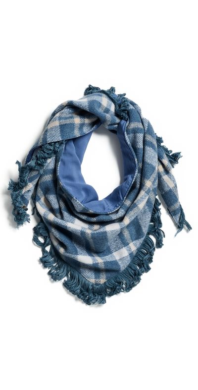 Lele Sadoughi Lele Sadoughi Plaid Triangle Scarf Cornflower One