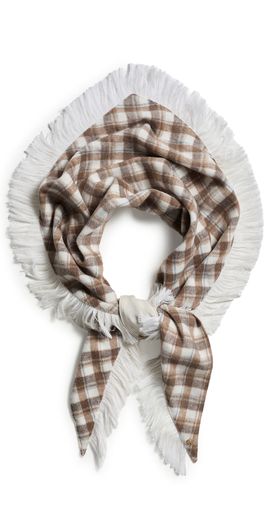 Lele Sadoughi Lele Sadoughi Plaid Triangle Scarf Walnut One
