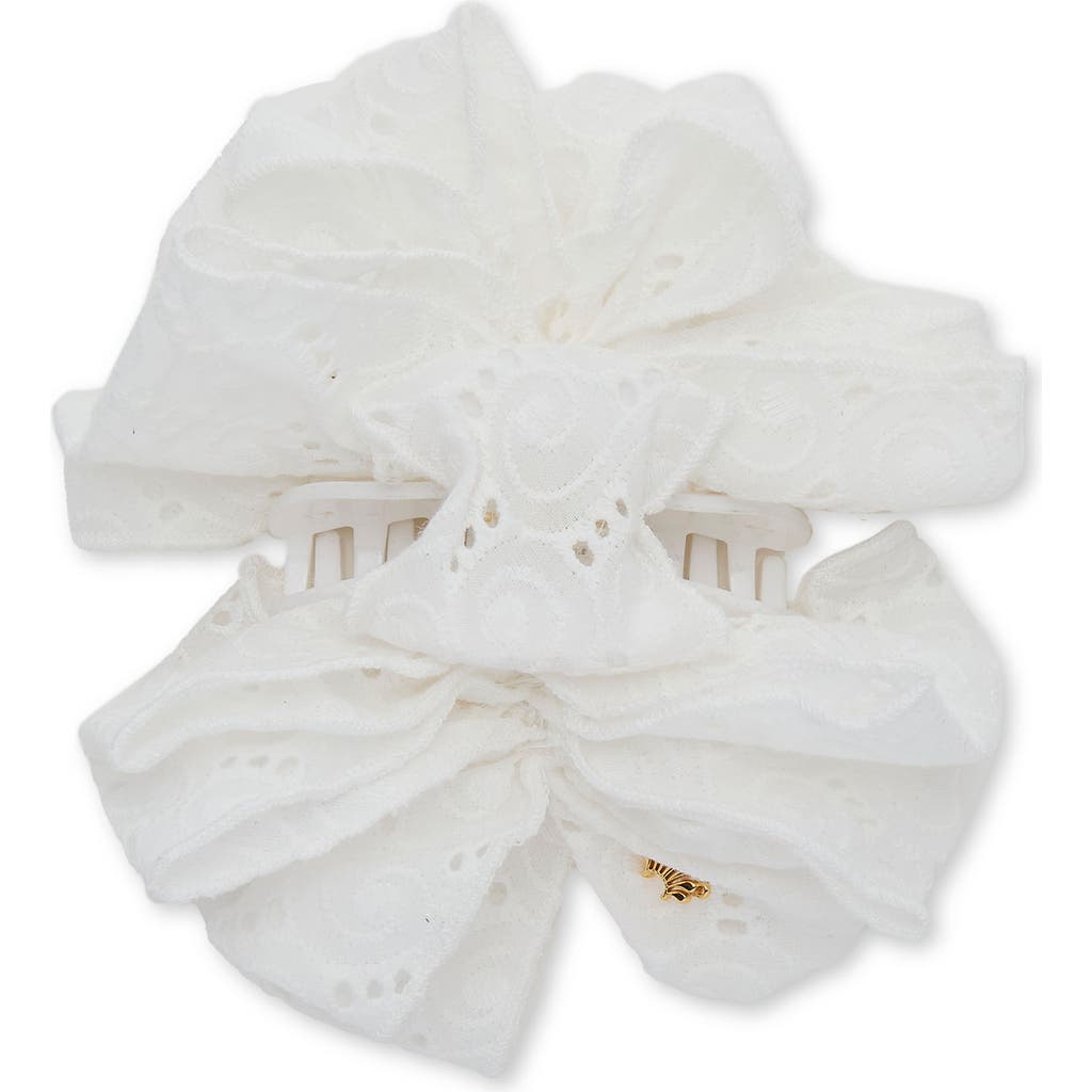 Lele Sadoughi Lele Sadoughi Rita Eyelet Bow Claw Clip