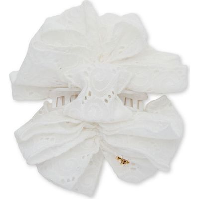 Lele Sadoughi Lele Sadoughi Rita Eyelet Bow Claw Clip