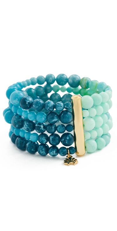 Lele Sadoughi Lele Sadoughi Riviera Five Strand Bracelet Seafoam Spray One