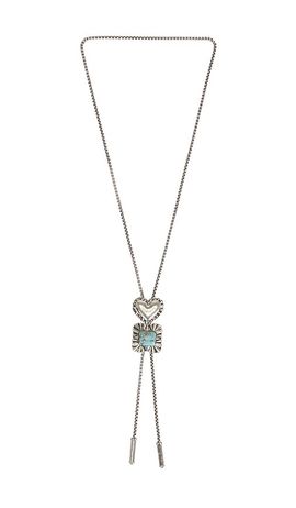 Lele Sadoughi Lele Sadoughi Ruffle Heart Bolo Necklace