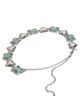 Lele Sadoughi Lele Sadoughi Ruffle Heart Stone Concho Belt Turquoise One - 1