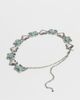 Lele Sadoughi Lele Sadoughi Ruffle Heart Stone Concho Belt Turquoise One - 2