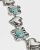 Lele Sadoughi Lele Sadoughi Ruffle Heart Stone Concho Belt Turquoise One - 4