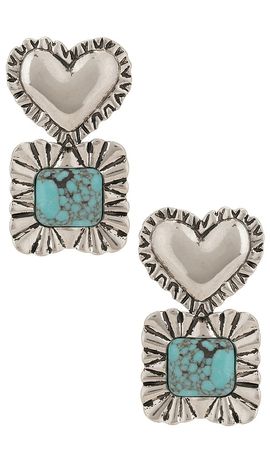 Lele Sadoughi Lele Sadoughi Ruffle Heart Stone Earrings