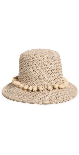 Lele Sadoughi Lele Sadoughi Sedona Wooden Drop Raffia Hat Natural One