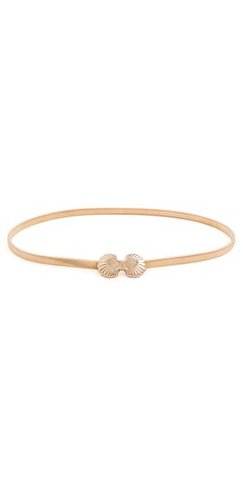 Lele Sadoughi Lele Sadoughi Shell Chain Stretch Belt Gold One