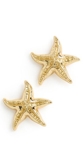 Lele Sadoughi Lele Sadoughi Starfish Button Earrings Gold One