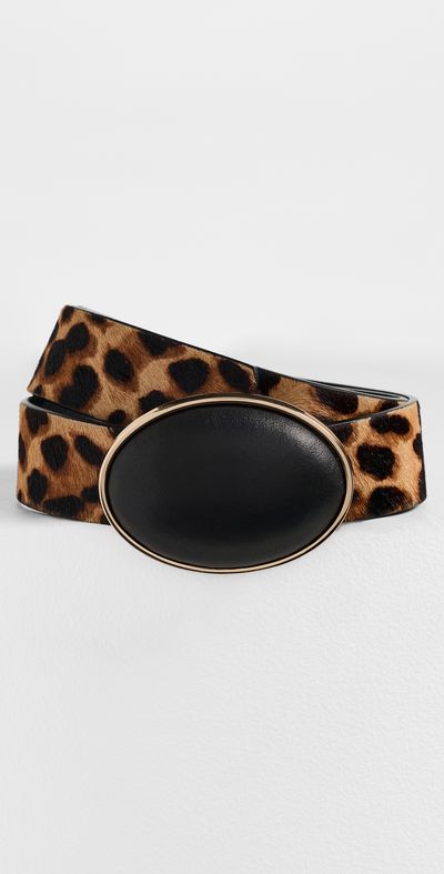 Lele Sadoughi Lele Sadoughi Statement Oval Station Belt Leopard