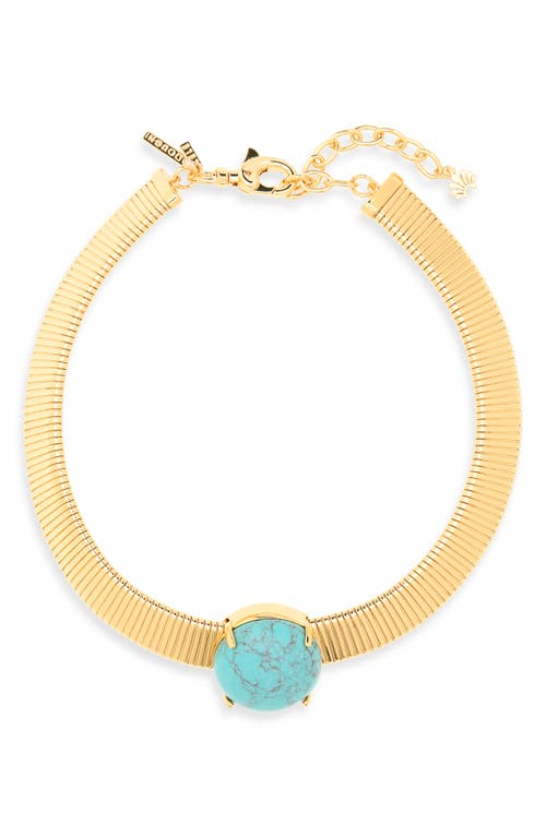 Lele Sadoughi Lele Sadoughi Stone Set Snake Chain Necklace