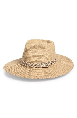 Lele Sadoughi Lele Sadoughi Straw Hat with Braided Rope Band