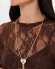 Lele Sadoughi Lele Sadoughi Sweetheart Fringe Pendant Necklace Desert Metal One - 3