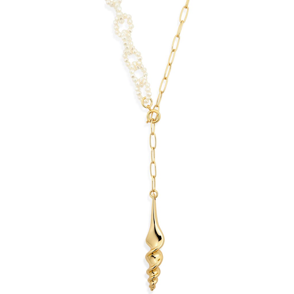 Lele Sadoughi Lele Sadoughi Turritella Faux Pearl Y-Necklace