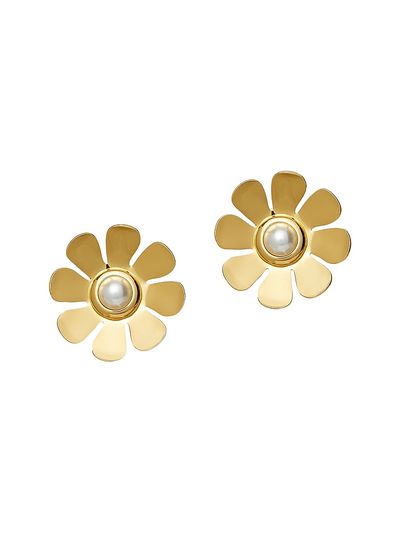 Lele Sadoughi Women's Daisy 14K Gold-Plated & Faux Pearl Button Earrings