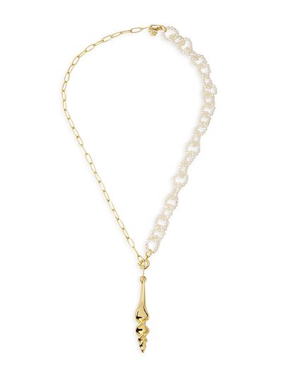 Lele Sadoughi Women's Turritella 14K-Gold-Plated & Imitation Pearl Lariat Necklace