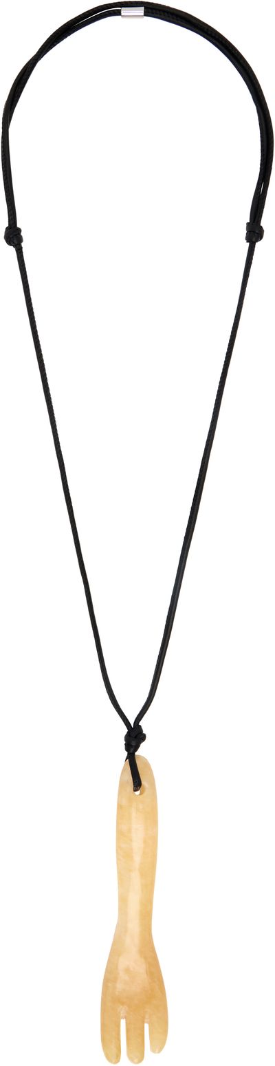 LEMAIRE LEMAIRE Aragonite Gua Sha Fork Necklace