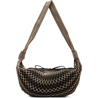 LEMAIRE LEMAIRE Beige & Brown Croissant Filt Bag
