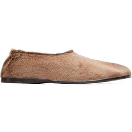 LEMAIRE LEMAIRE Beige Pony-Hair Sock Slip-on Flats