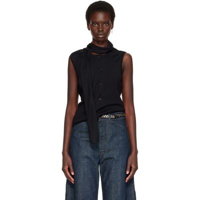 LEMAIRE LEMAIRE Black Asymmetrical Cardigan