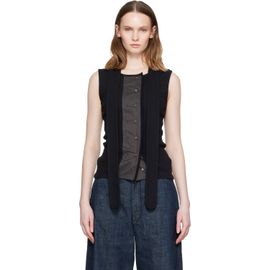 LEMAIRE LEMAIRE Black Asymmetrical Fitted Tank Top