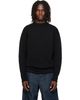 LEMAIRE LEMAIRE Black Boat-Neck Double-Face Virgin Wool Sweater - 1