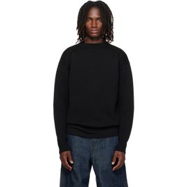 LEMAIRE LEMAIRE Black Boat-Neck Double-Face Virgin Wool Sweater