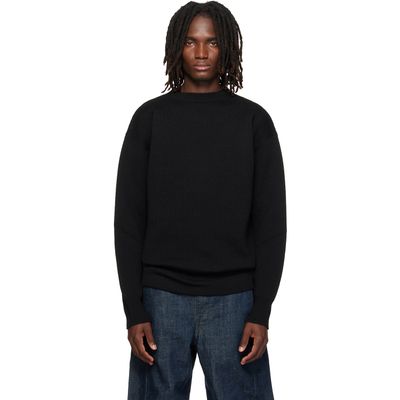 LEMAIRE LEMAIRE Black Boat-Neck Double-Face Virgin Wool Sweater