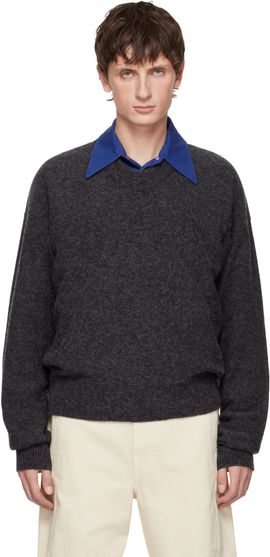 LEMAIRE LEMAIRE Black Boxy V Neck Sweater