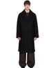 LEMAIRE LEMAIRE Black Double-Breasted Wool & Alpaca Coat - 1