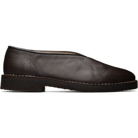 LEMAIRE LEMAIRE Black Piped Crepe Slipper Loafers