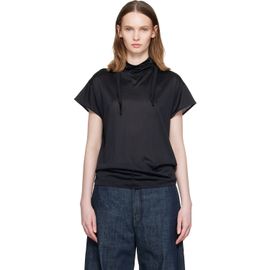 LEMAIRE LEMAIRE Black Short Sleeve Foulard Top