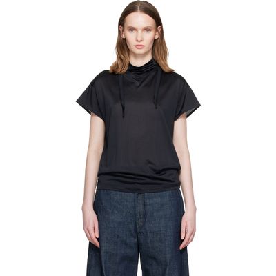 LEMAIRE LEMAIRE Black Short Sleeve Foulard Top
