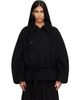 LEMAIRE LEMAIRE Black Short Wrap Coat - 1