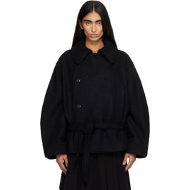 LEMAIRE LEMAIRE Black Short Wrap Coat