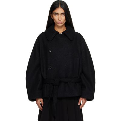 LEMAIRE LEMAIRE Black Short Wrap Coat