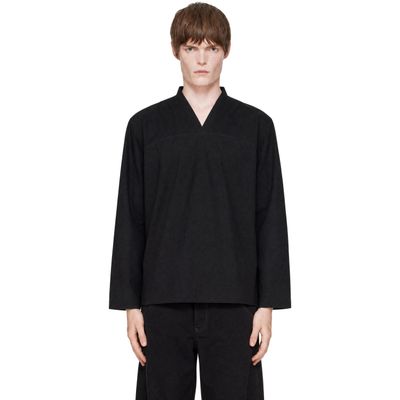 LEMAIRE LEMAIRE Black V-Neck Top